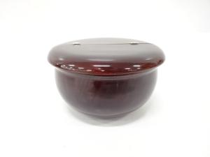 溜塗　老松　茶入